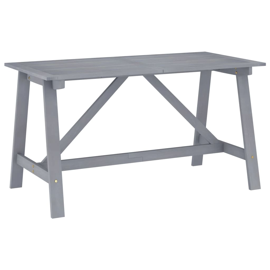 Garten-Esstisch Grau 140x70x73,5 cm Akazie Massivholz