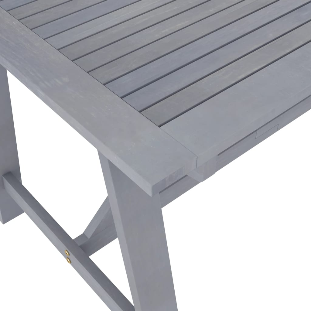 Garten-Esstisch Grau 140x70x73,5 cm Akazie Massivholz