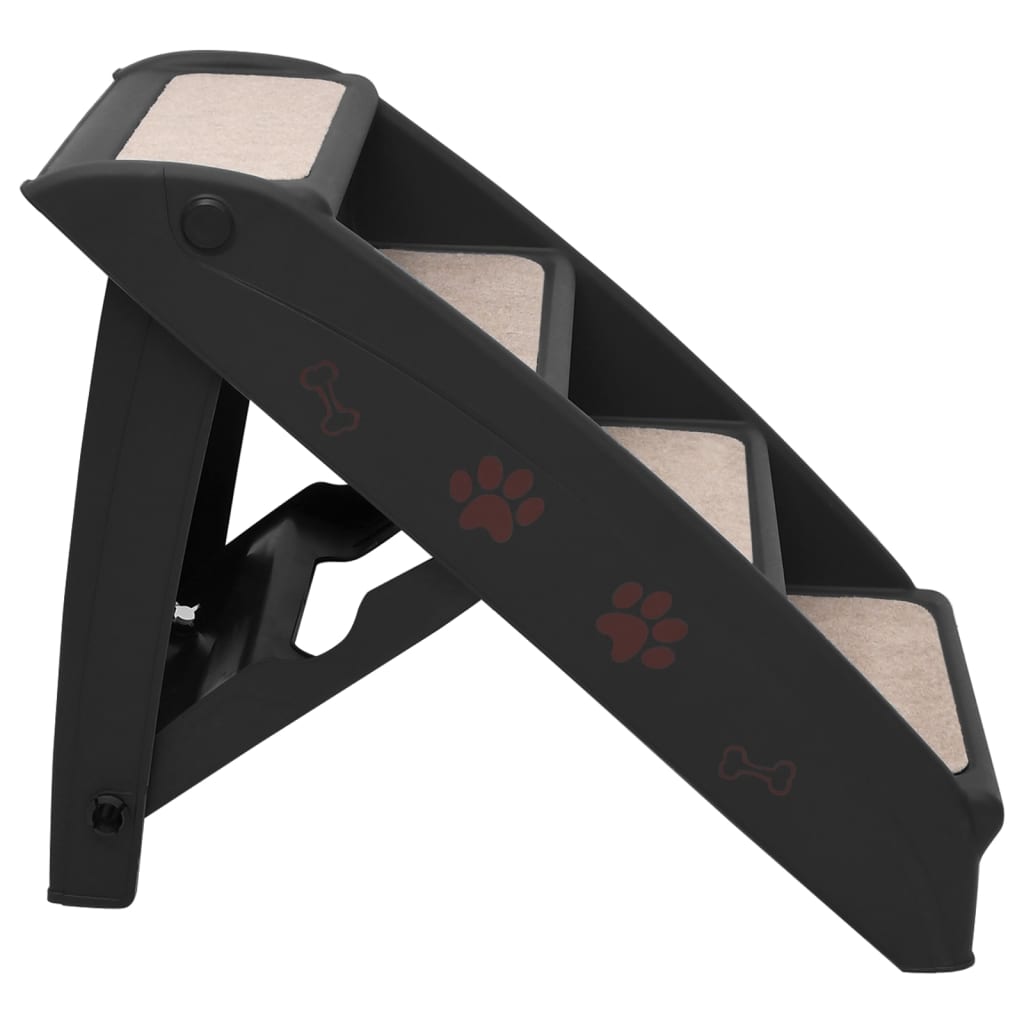 Escalier pliable pour chien noir 62 x 40 x 49,5 cm
