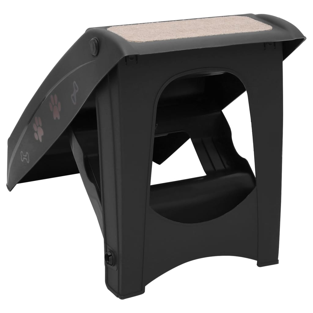Escalier pliable pour chien noir 62 x 40 x 49,5 cm