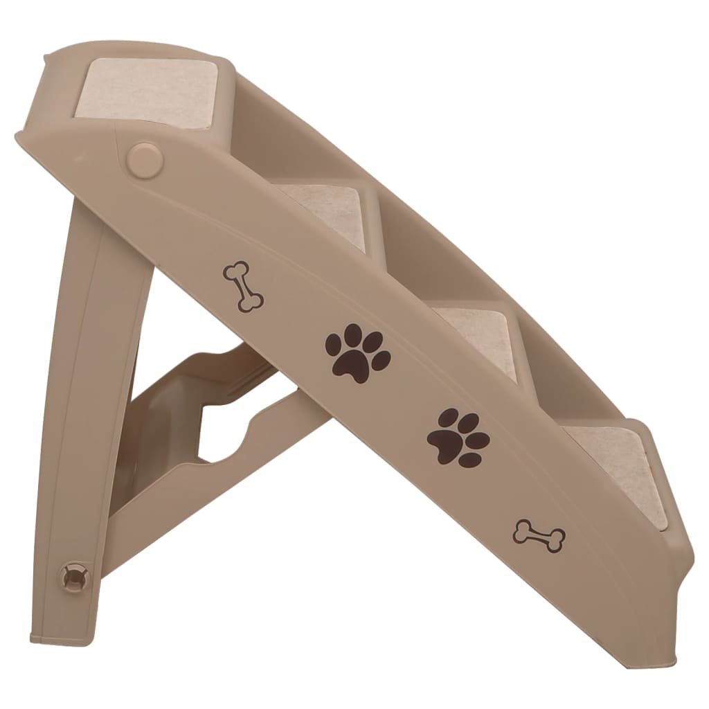 Escalier pliable pour chien marron 62 x 40 x 49,5 cm