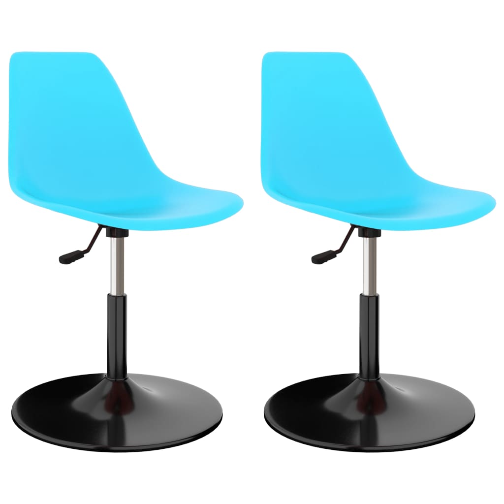 Swivel dining chairs 2 pcs. Blue PP
