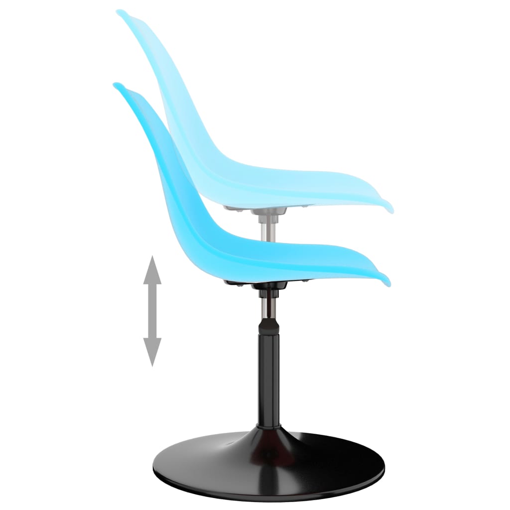 Swivel dining chairs 2 pcs. Blue PP