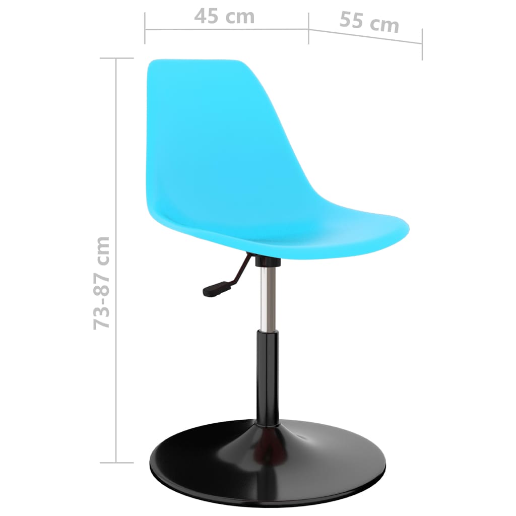 Swivel dining chairs 2 pcs. Blue PP