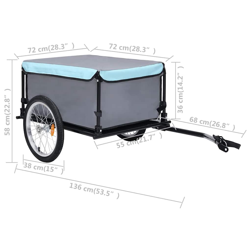 Bicycle Trailer Black and Blue 65 kg