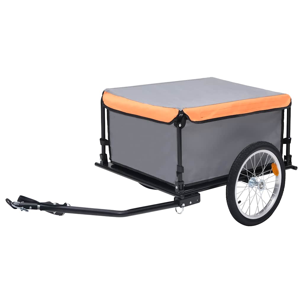 Bicycle trailer grey and orange 65 kg