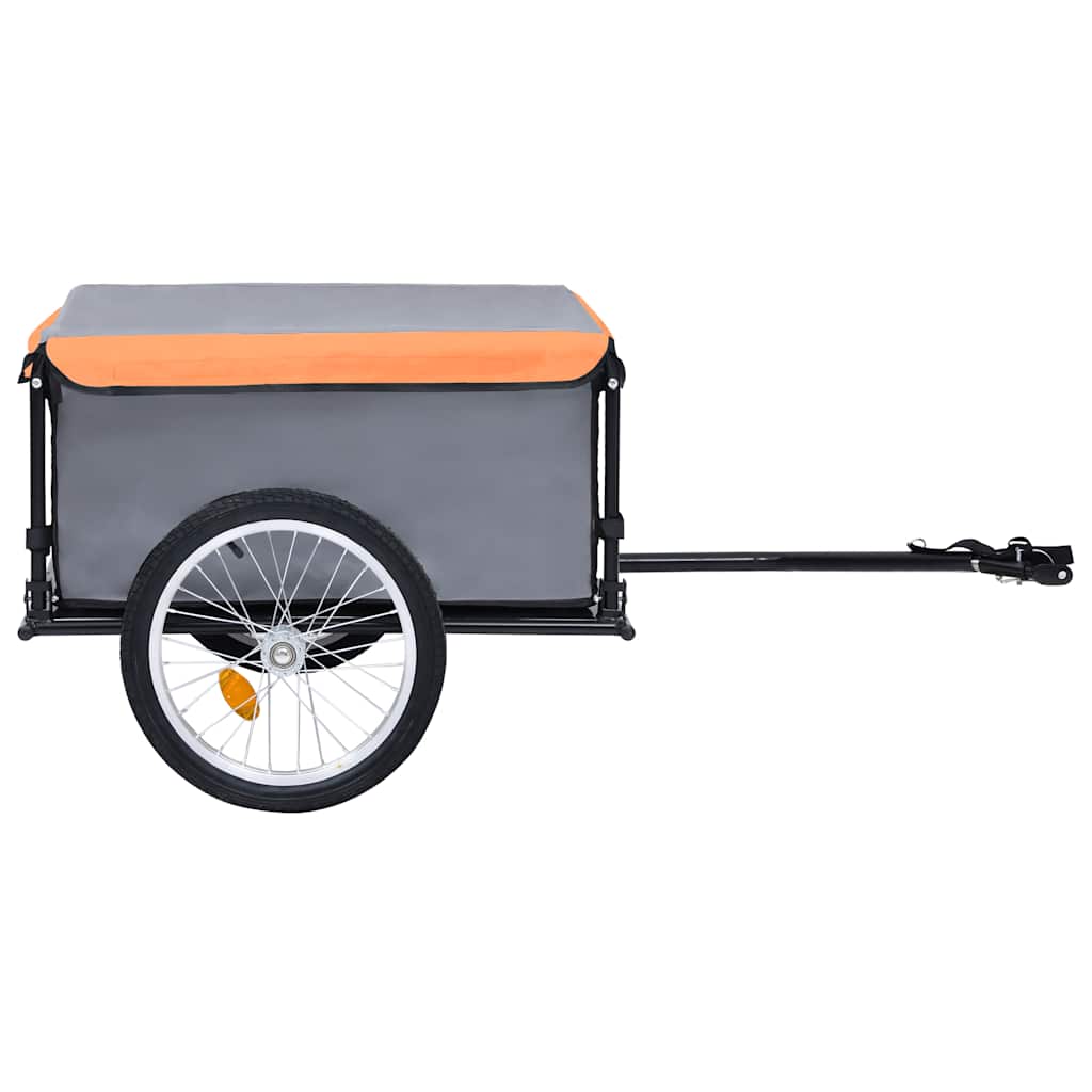 Bicycle trailer grey and orange 65 kg