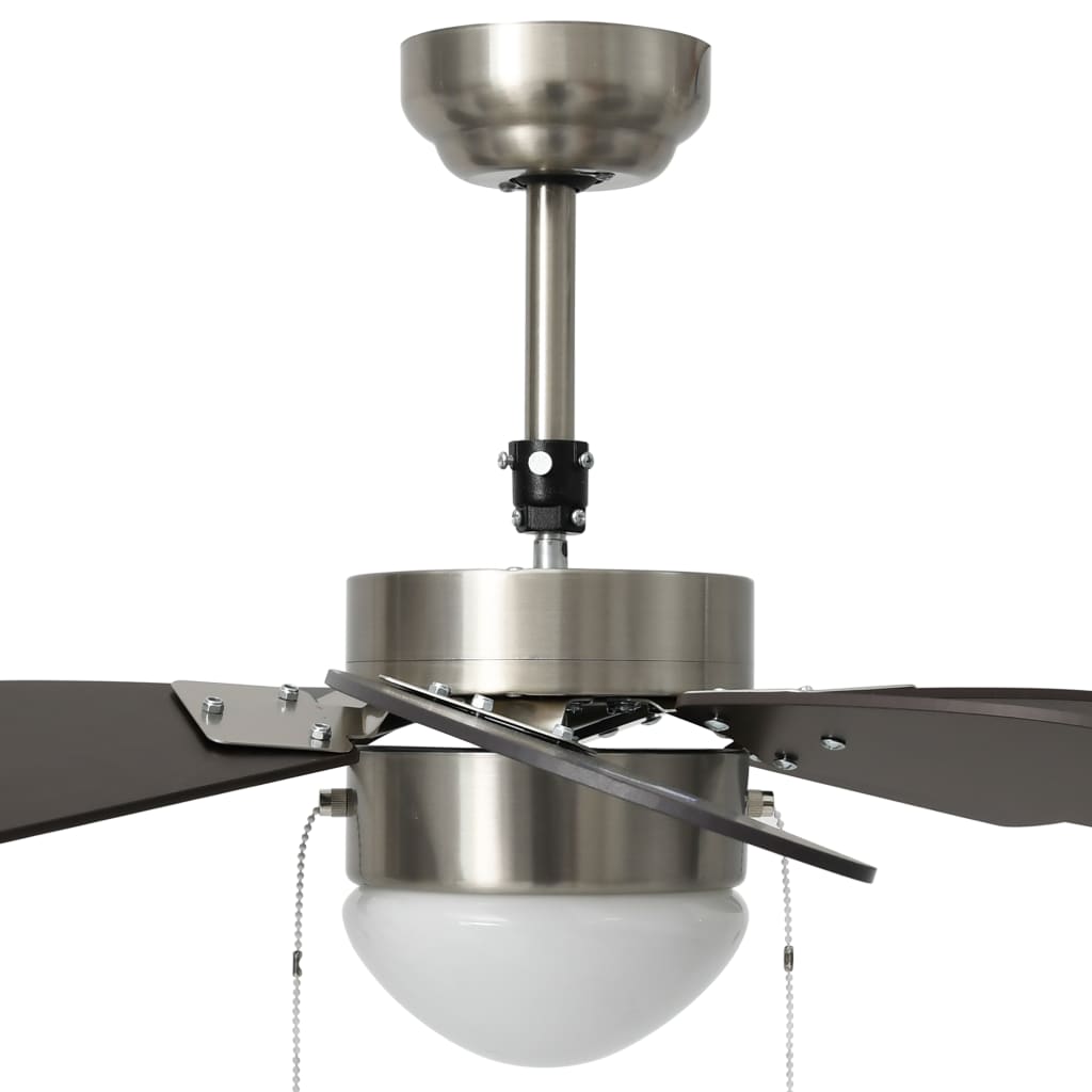 Ceiling Fan with Lamp 76 cm Dark Brown