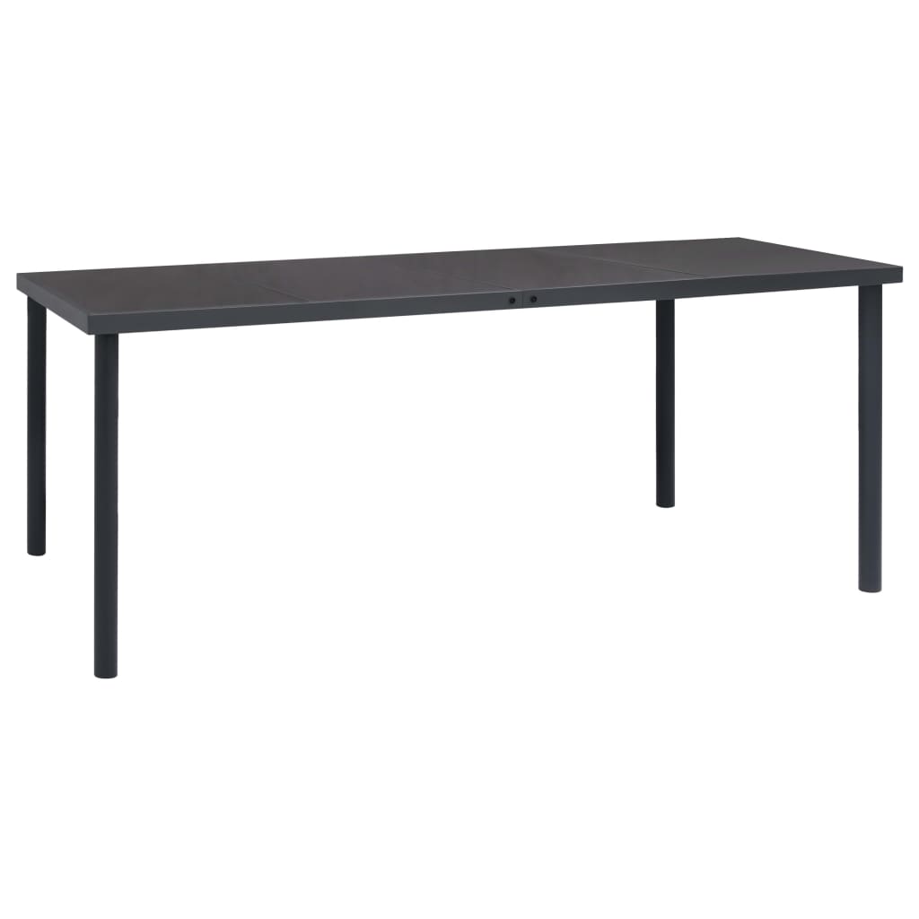 Outdoor dining table anthracite 190x90x74 cm steel