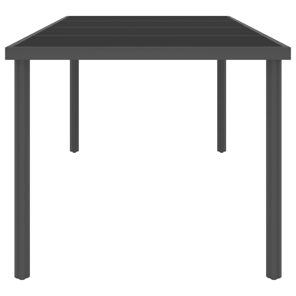 Table à manger de jardin anthracite 220x90x75 cm acier et verre