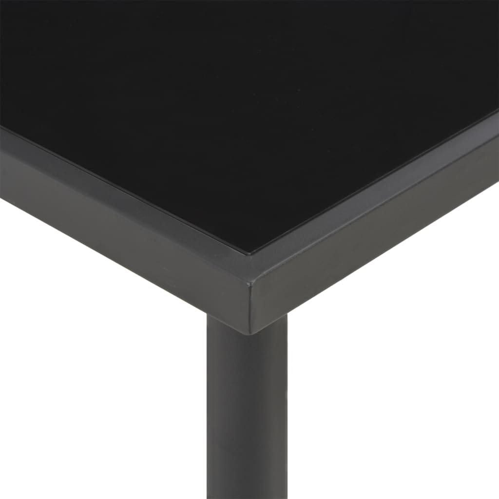 Table à manger de jardin anthracite 220x90x75 cm acier et verre