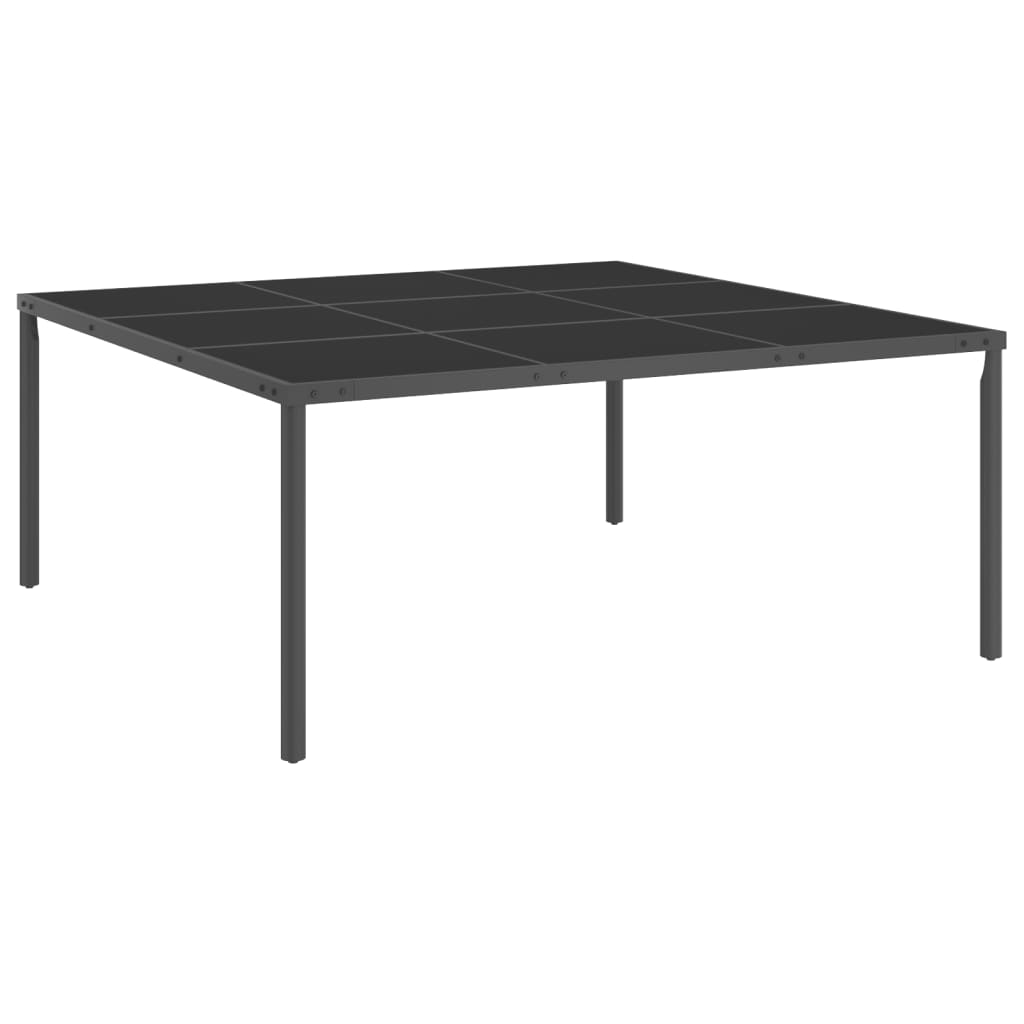 Garten-Esstisch Anthrazit 170x170x72 cm Stahl und Glas