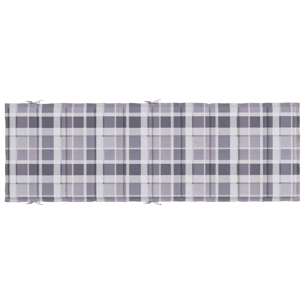 Sonnenliegen-Auflage Grau Karomuster 186x58x4 cm Oxford-Gewebe