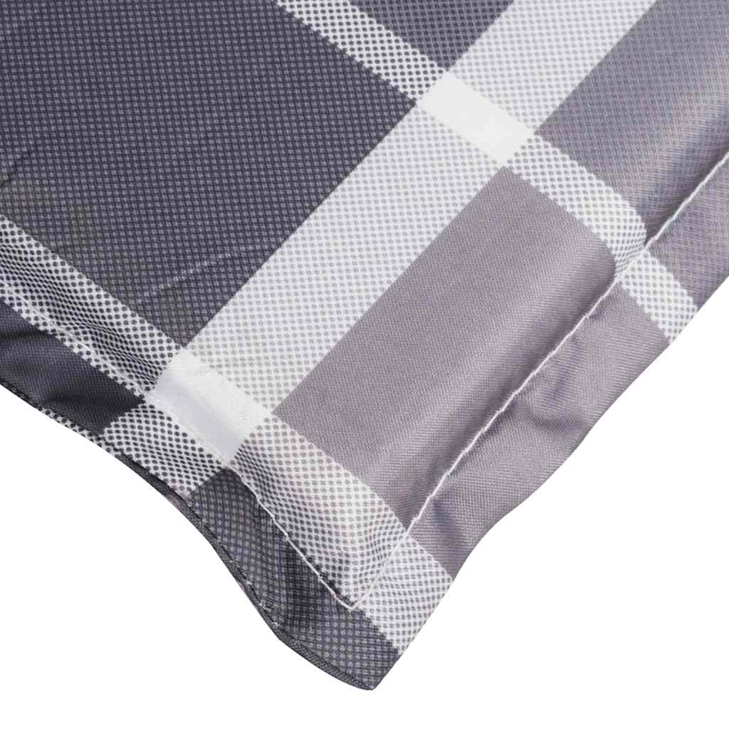 Sonnenliegen-Auflage Grau Karomuster 186x58x4 cm Oxford-Gewebe