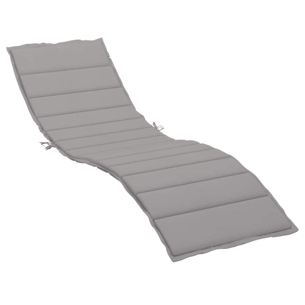 Coussin de bain de soleil gris 200x60x3 cm tissu Oxford