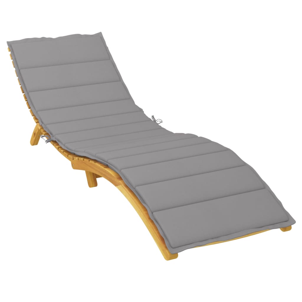 Coussin de bain de soleil gris 200x60x3 cm tissu Oxford