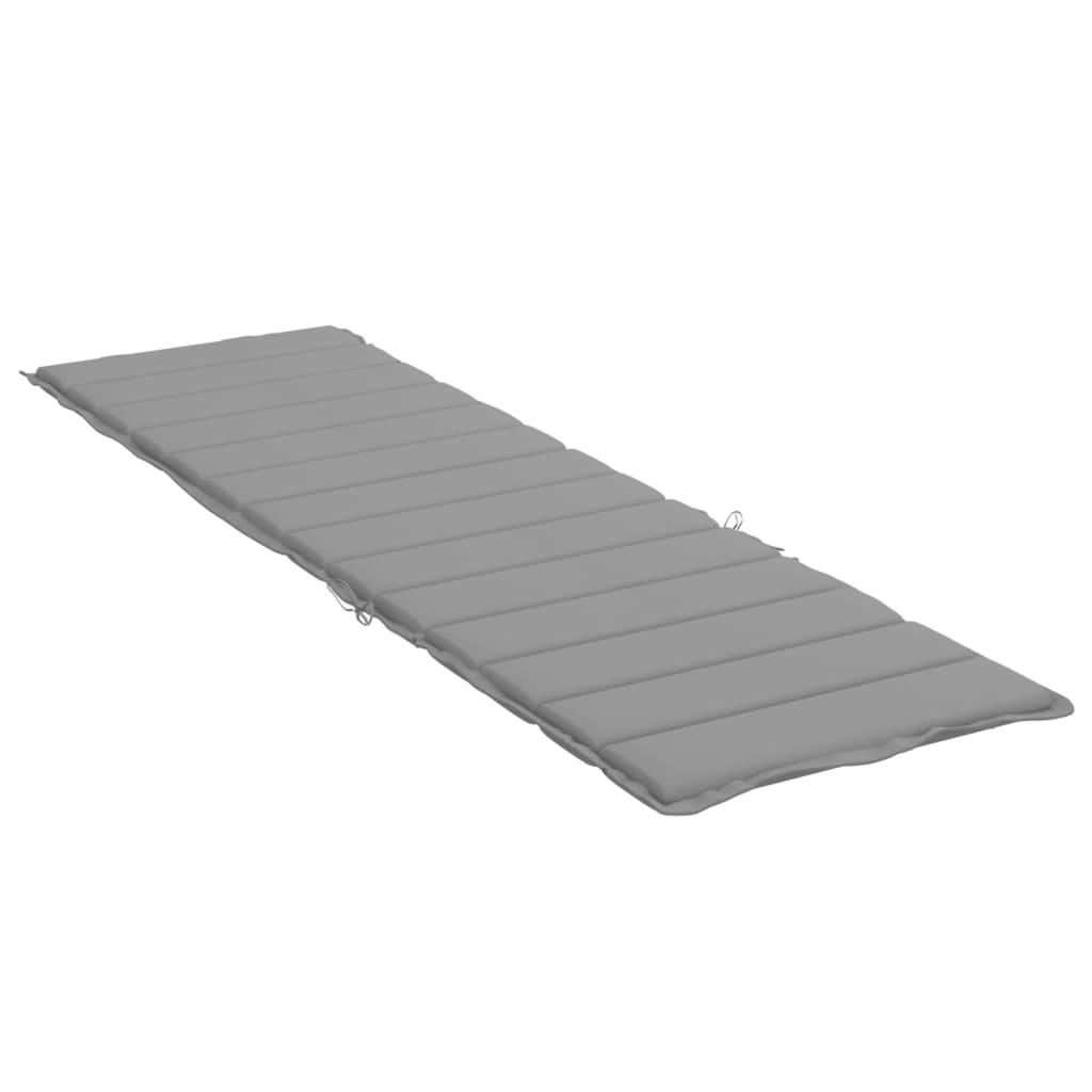 Coussin de bain de soleil gris 200x60x3 cm tissu Oxford