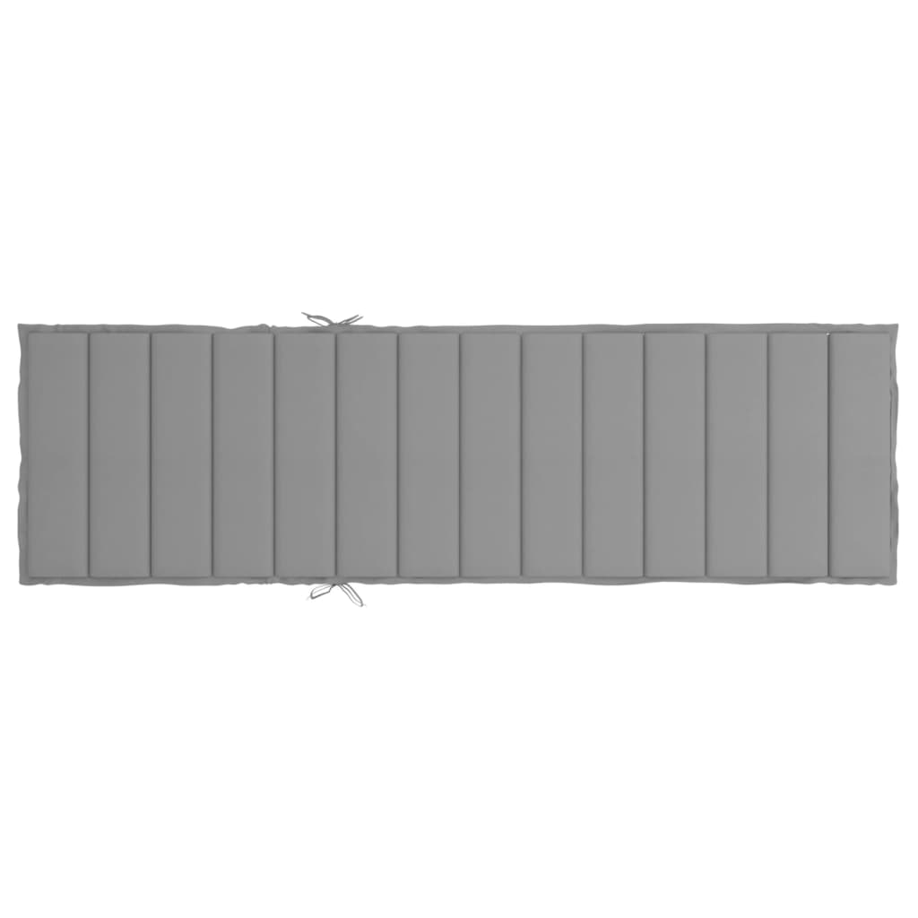 Coussin de bain de soleil gris 200x60x3 cm tissu Oxford