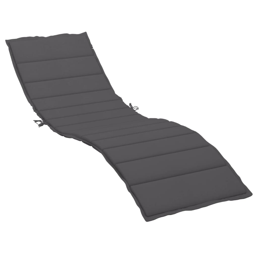 Sun lounger cushion anthracite 200x70x3 cm Oxford fabric
