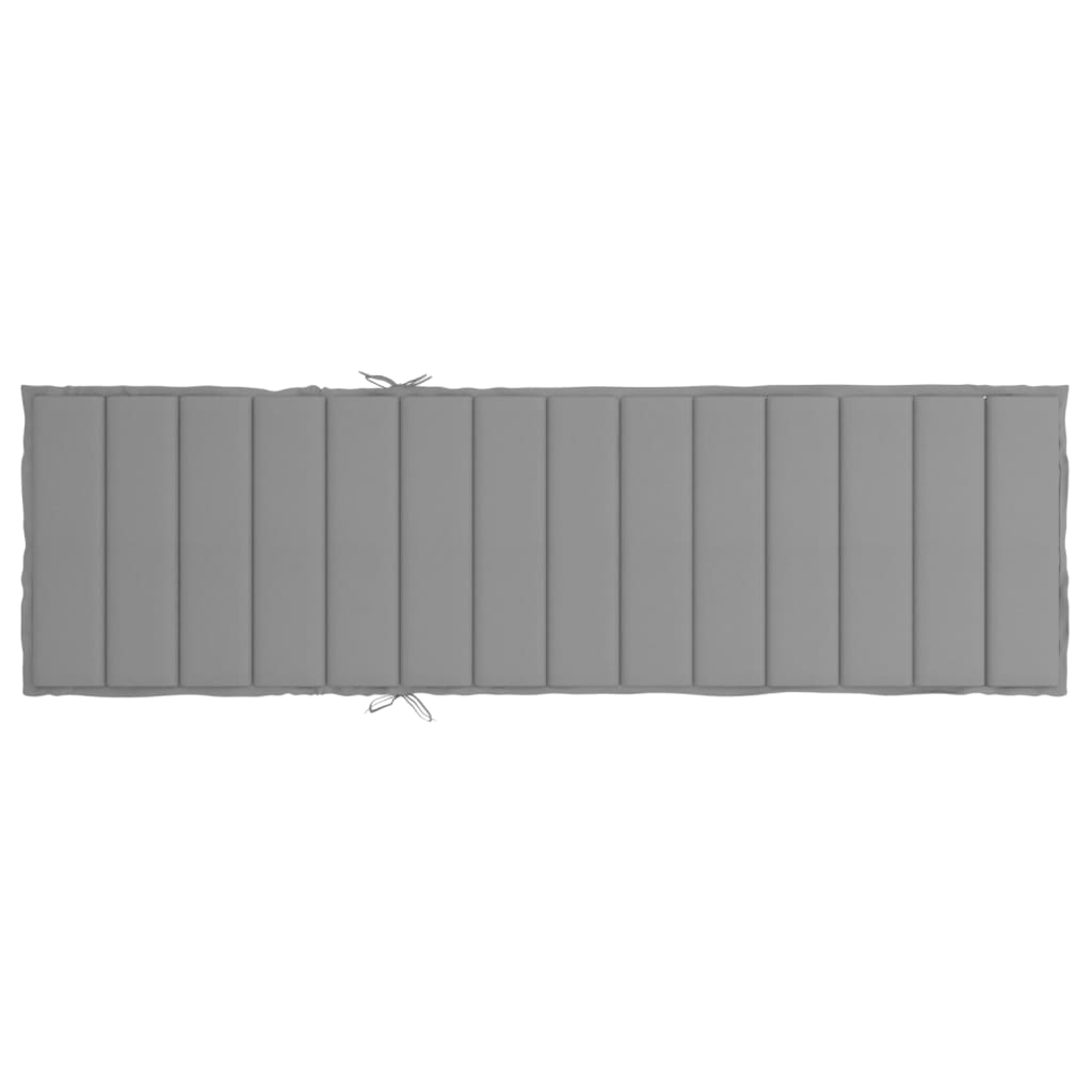 Coussin de bain de soleil gris 200x70x3 cm tissu Oxford