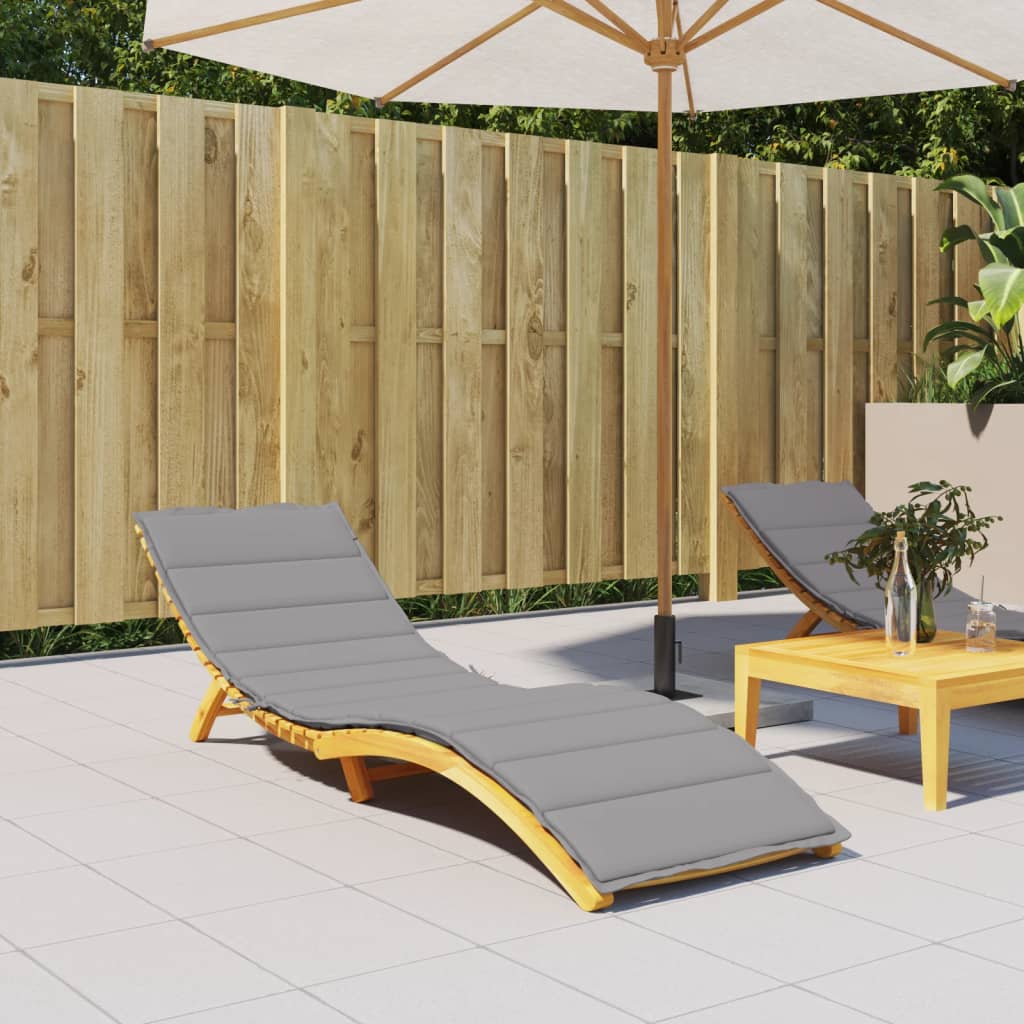 Coussin de bain de soleil gris 200x70x3 cm tissu Oxford
