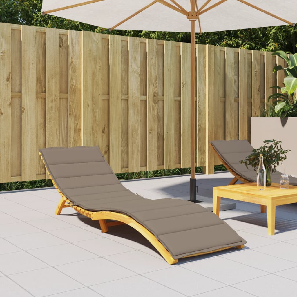 Coussin de bain de soleil taupe 200x70x3 cm tissu Oxford