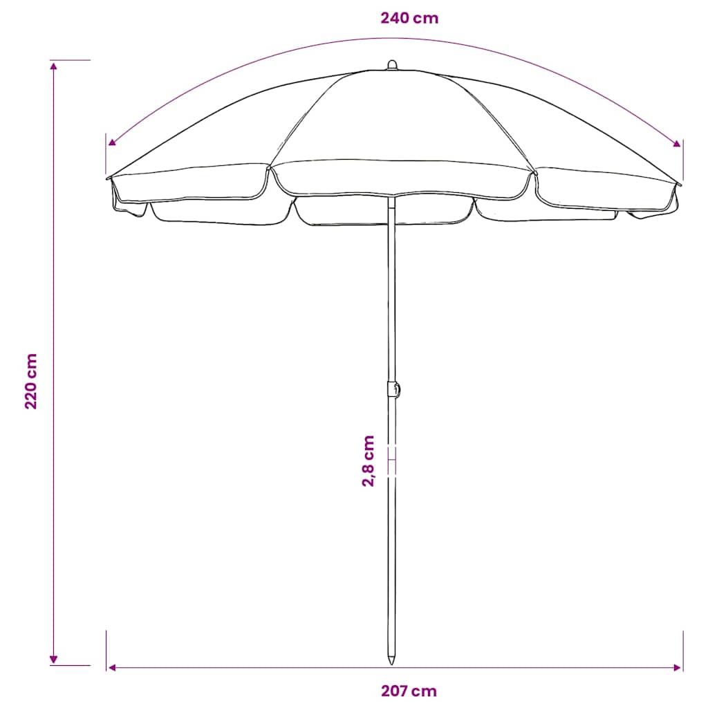 Strandschirm Sandgelb 240 cm