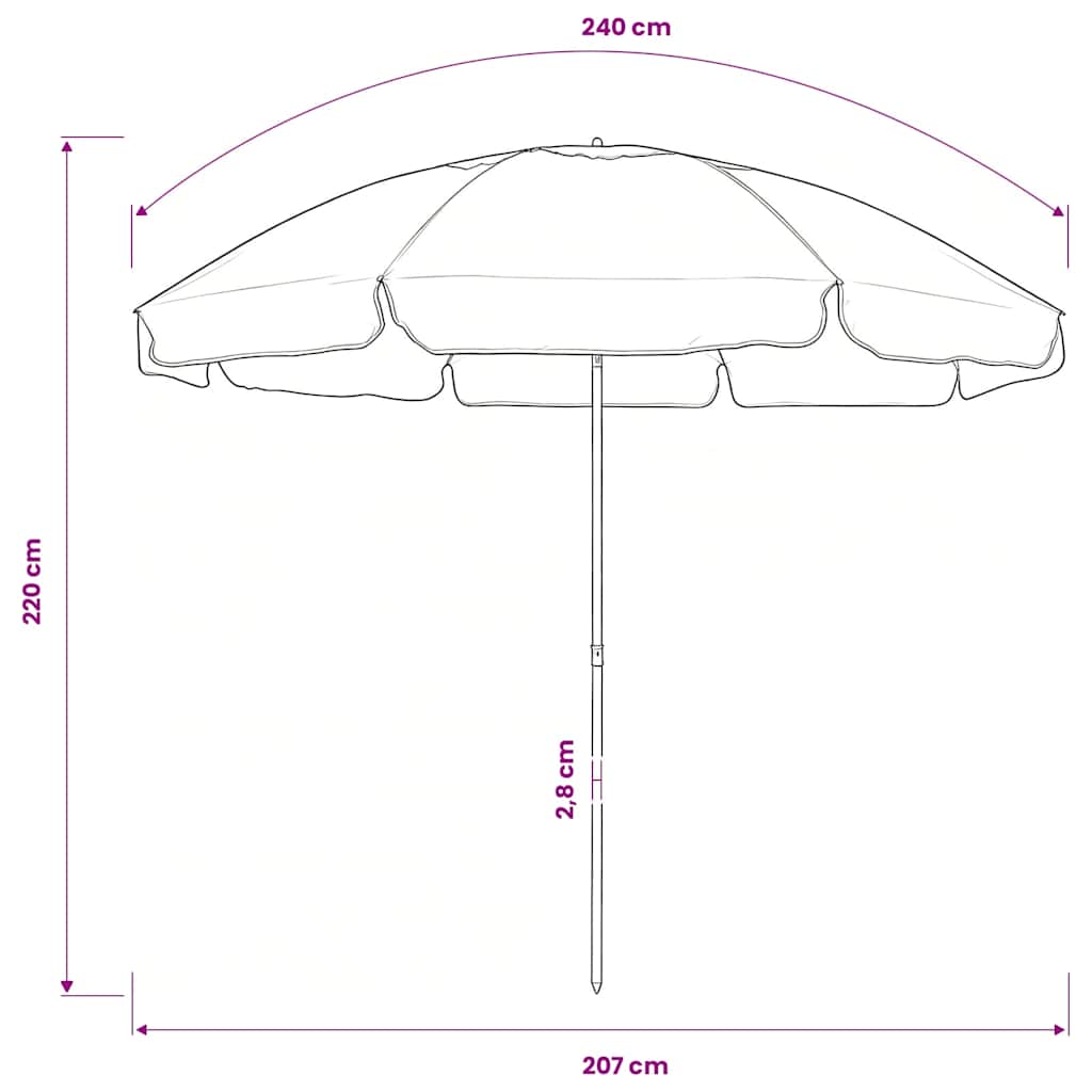Strandschirm Grün 240 cm