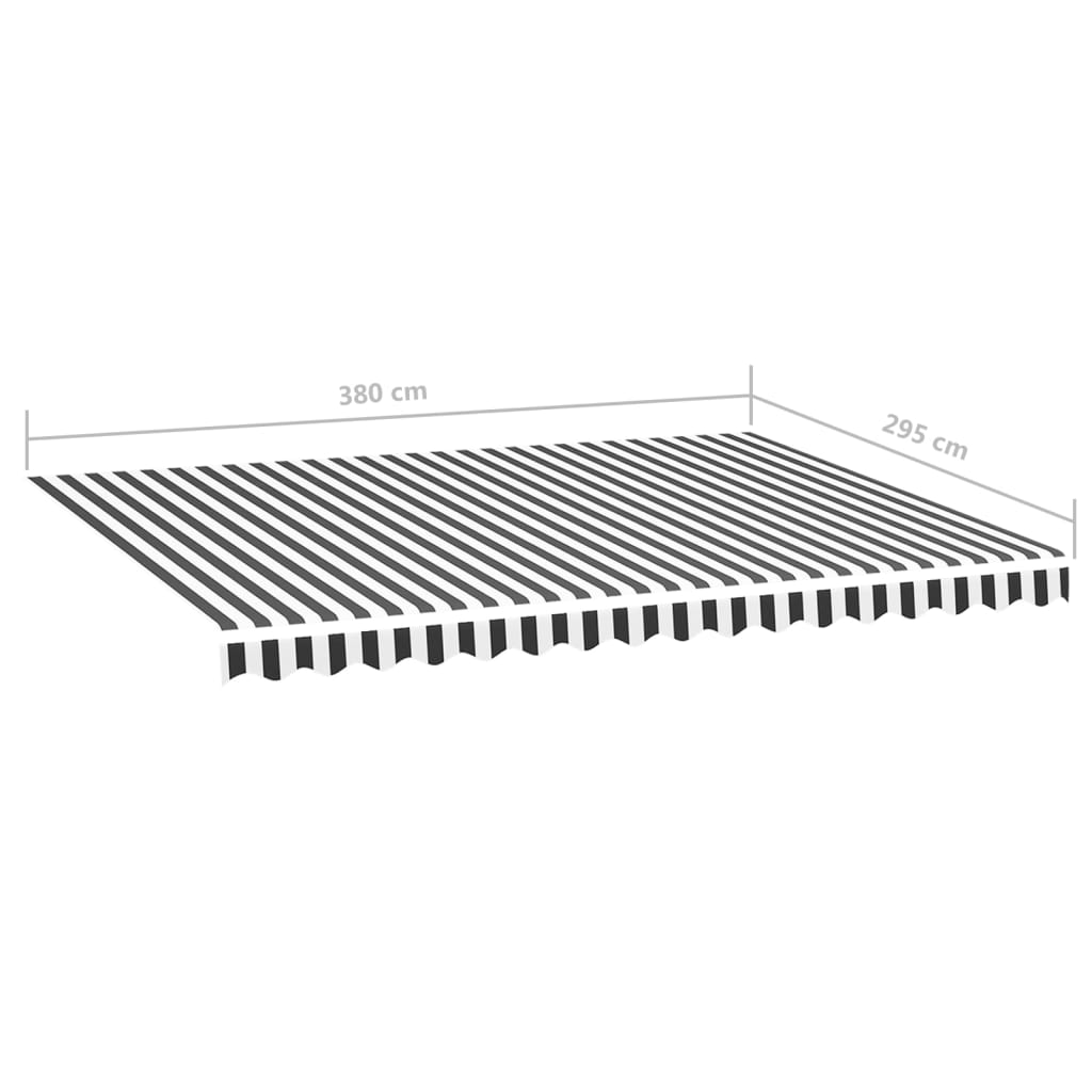 Ersatzstoff für Markise Anthrazit und Weiß 400x300 cm Polyester
