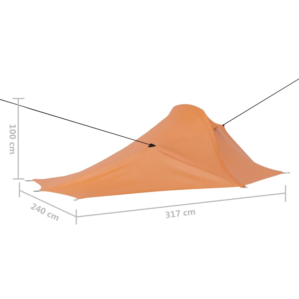 Campingzelt 317x240x100 cm Orange und Grau