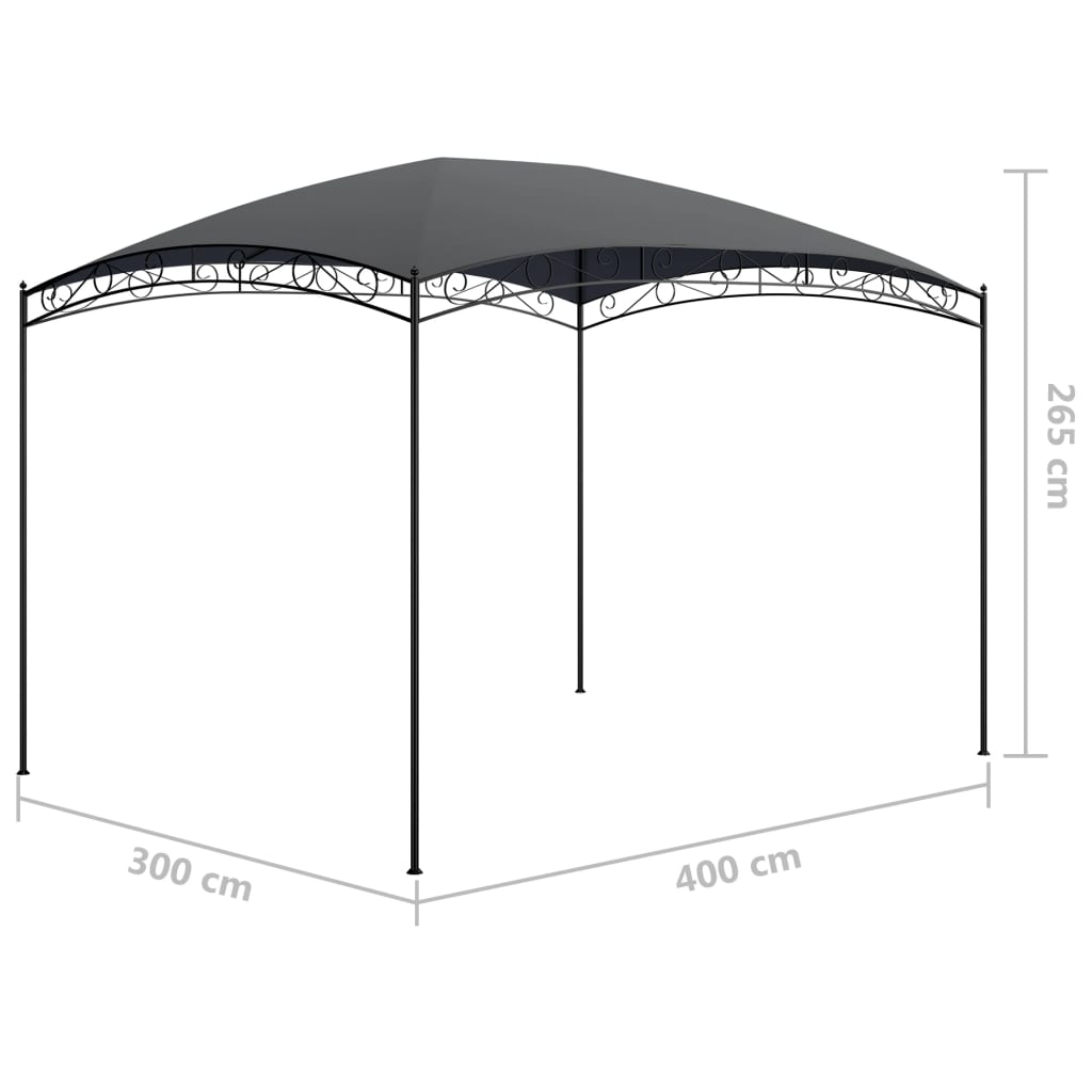 Gazebo 3x4x2.65 m anthracite 180 g/m²
