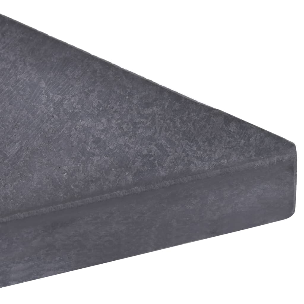 Sonnenschirm-Gewichtsplatte Schwarz Granit Quadratisch 15 kg