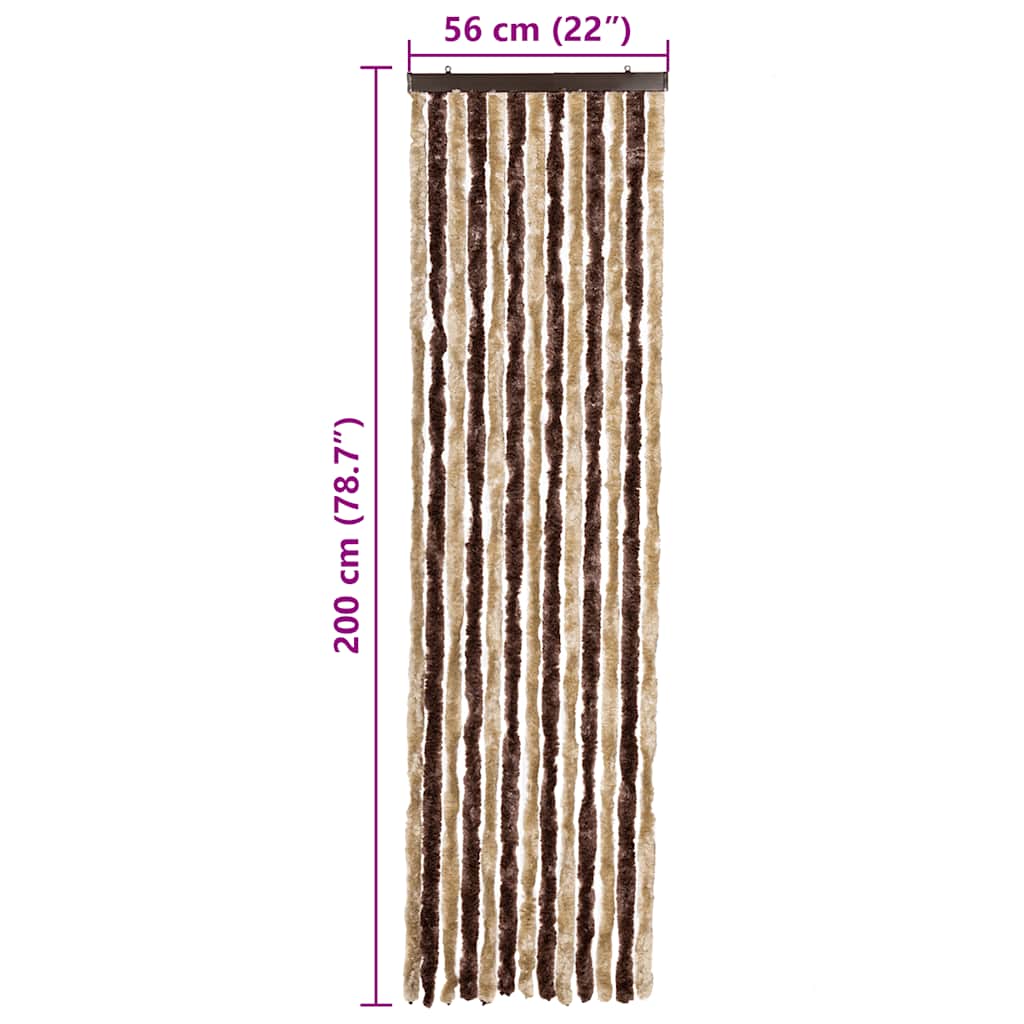 Insektenschutz-Vorhang Beige und Hellbraun 56x200 cm Chenille