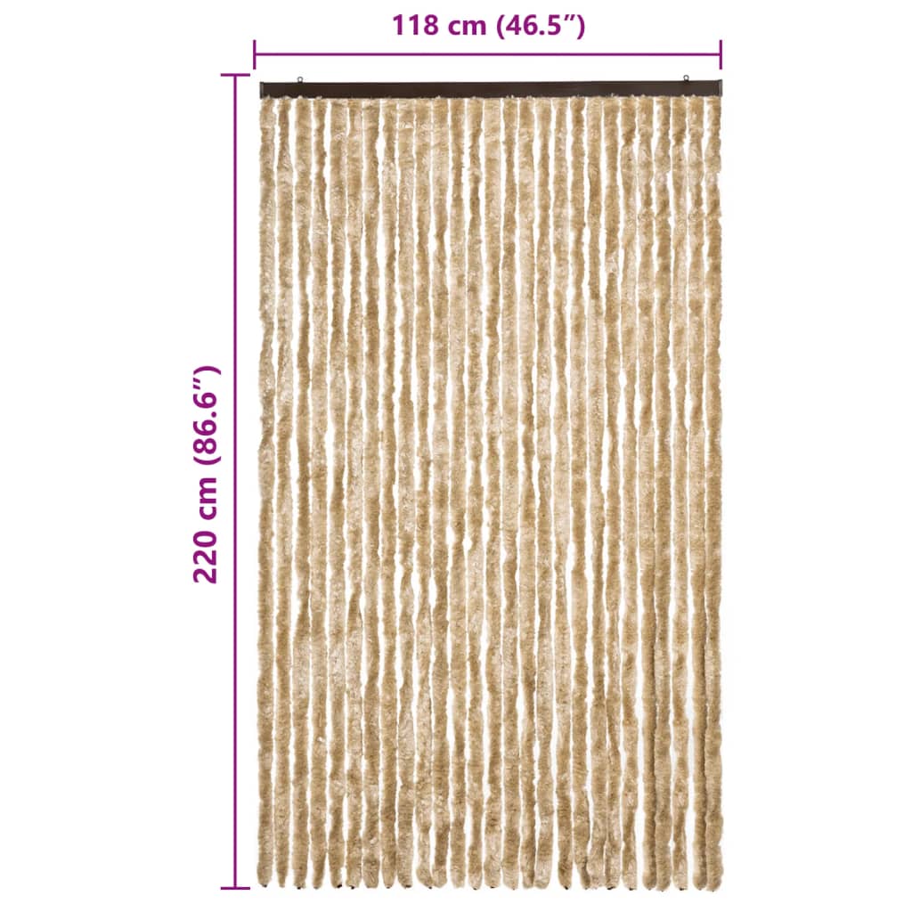 Insektenschutz-Vorhang Beige 118x220 cm Chenille