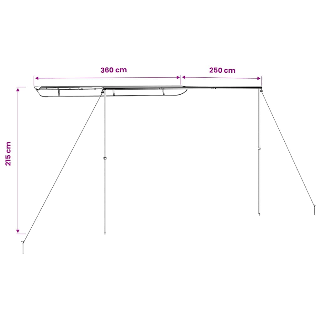 Wohnwagen-Markise 3,6x2,5x2,15 m Beige