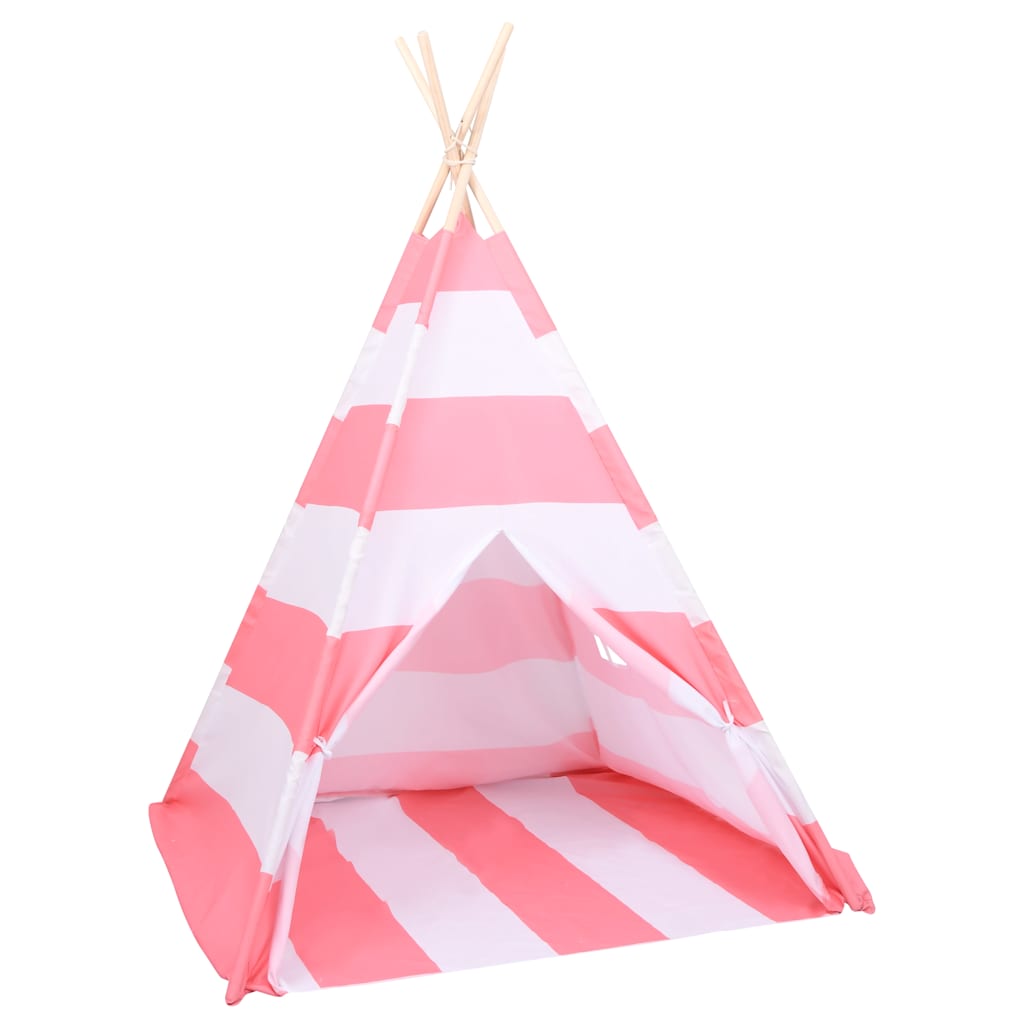 Kinder Tipi-Zelt Tasche Pfirsichhaut Gestreift 120x120x150 cm