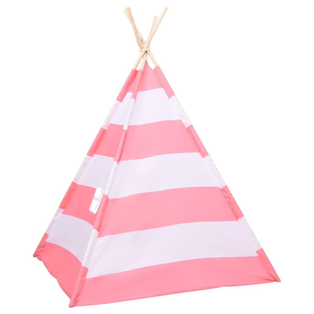 Kinder Tipi-Zelt Tasche Pfirsichhaut Gestreift 120x120x150 cm