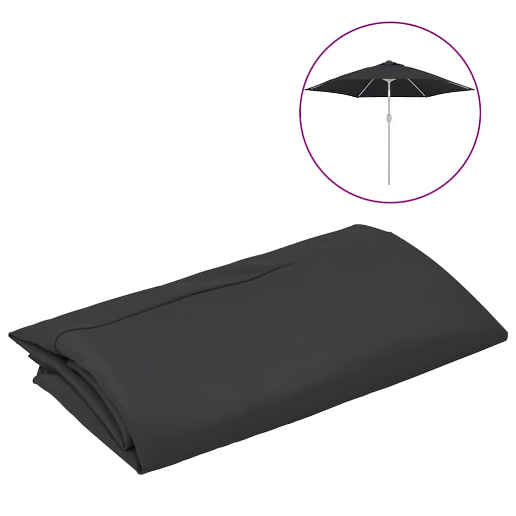 Ersatzbezug für Sonnenschirm Schwarz 300 cm
