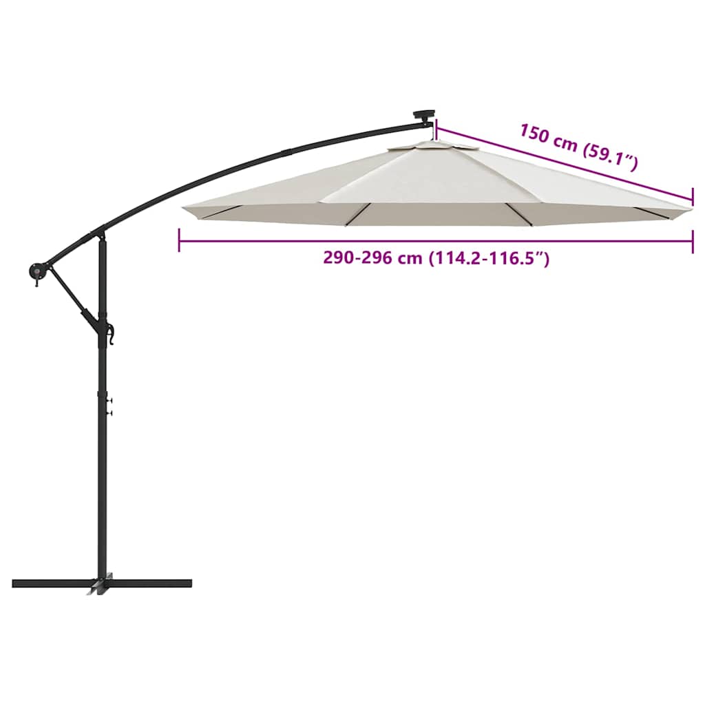 Ersatzbezug für Sonnenschirm Sandweiß 300 cm