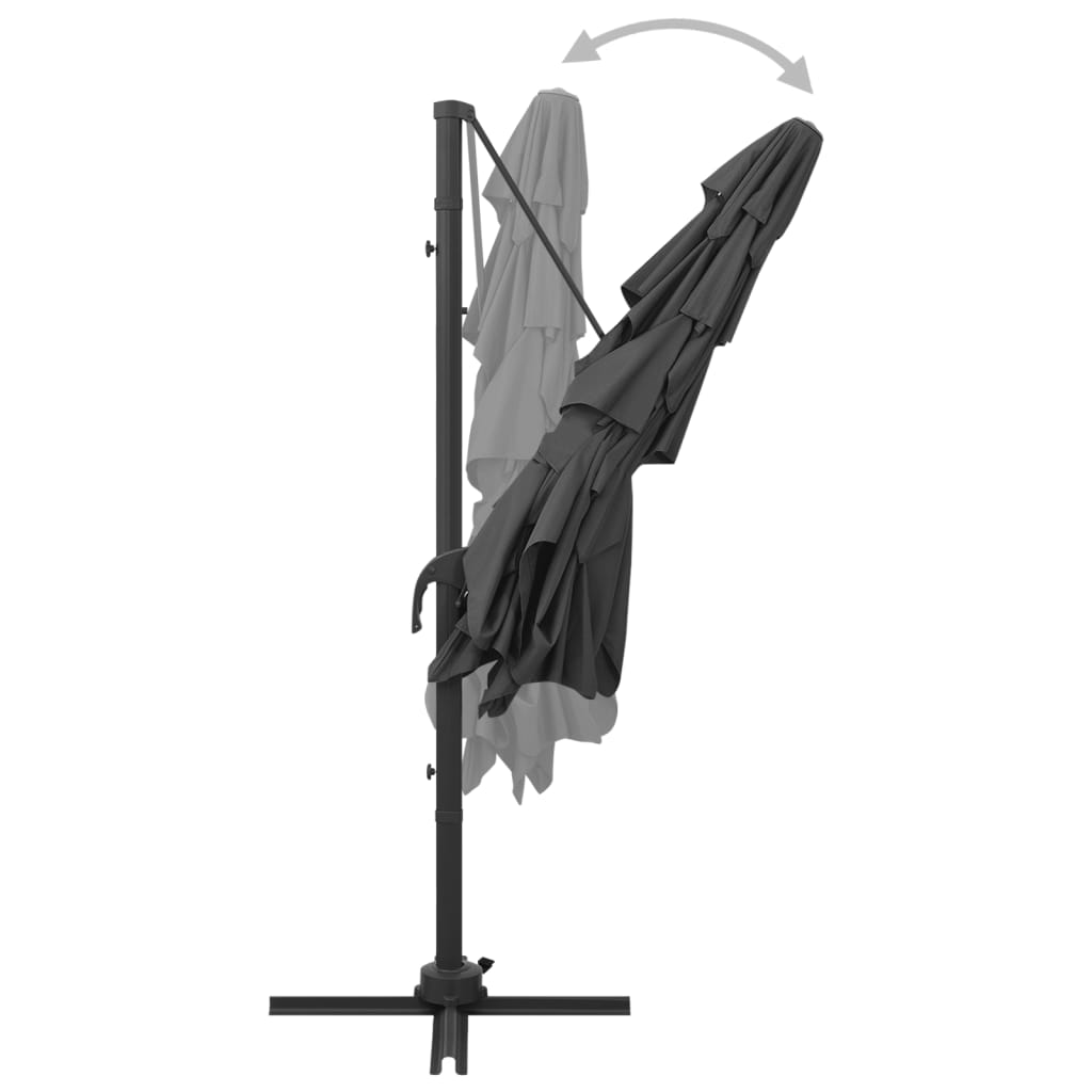 Parasol with aluminum pole 4-layer anthracite 250x250 cm