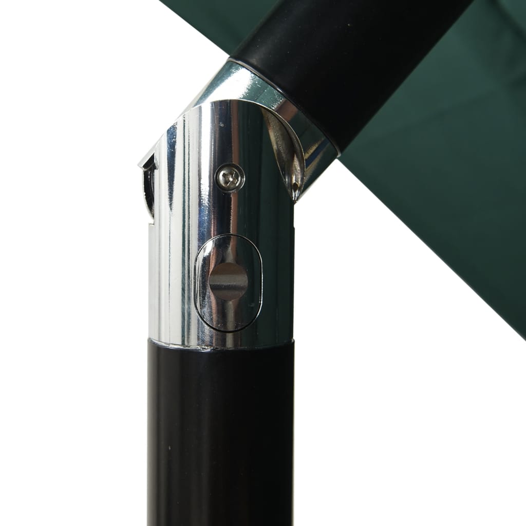 Parasol with aluminum pole 3-layer green 2.5x2.5 m