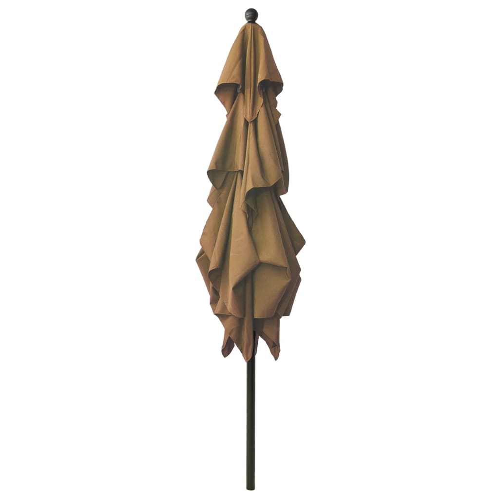 Parasol with aluminum pole 3-layer taupe 2.5x2.5 m