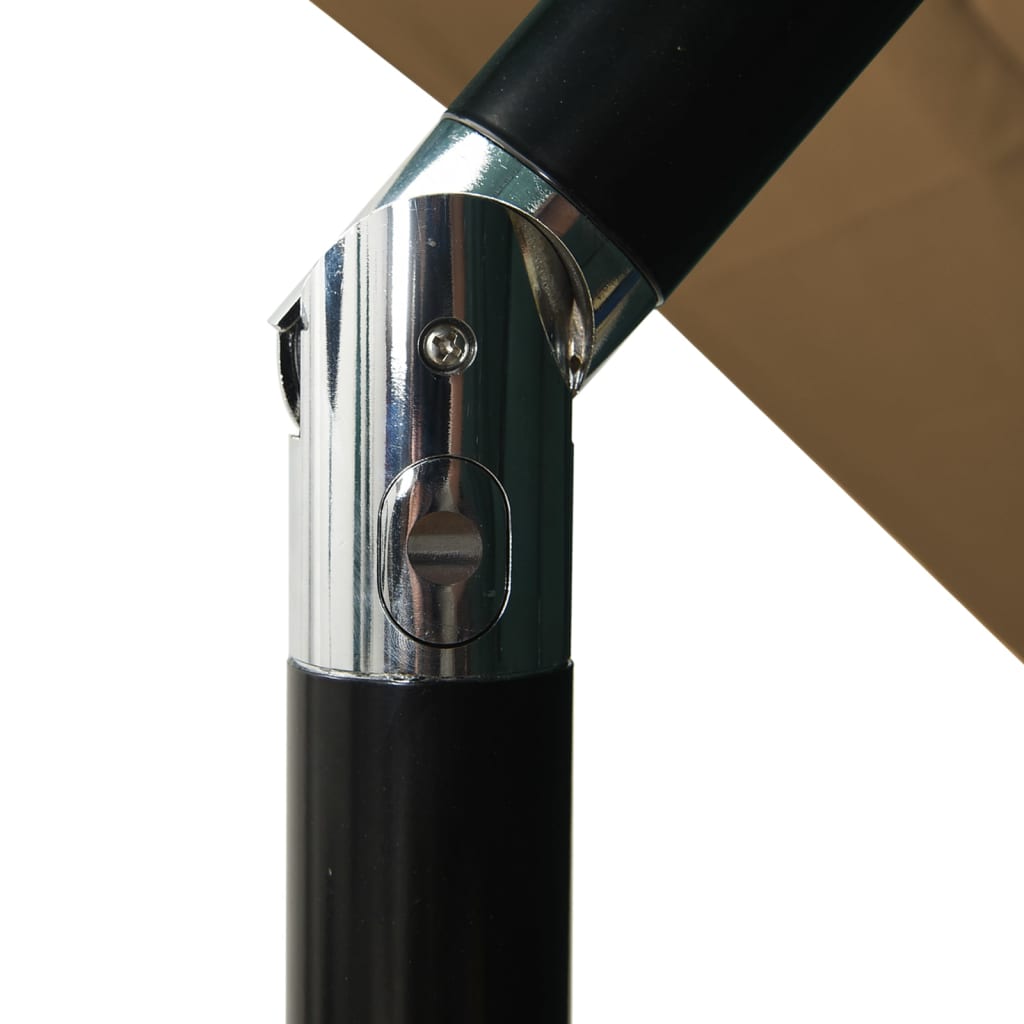 Parasol with aluminum pole 3-layer taupe 2.5x2.5 m
