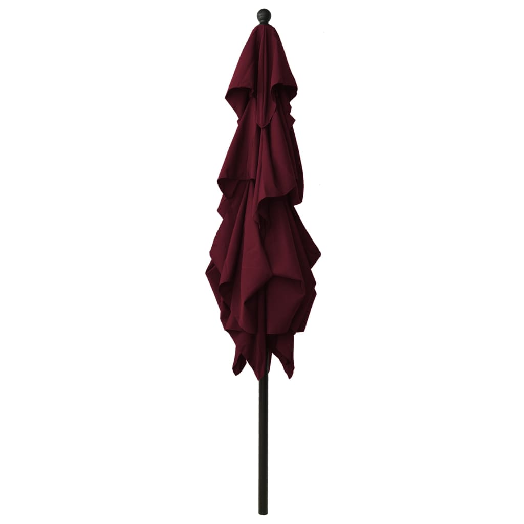 Parasol with aluminum pole 3-layer Bordeaux red 2.5x2.5 m