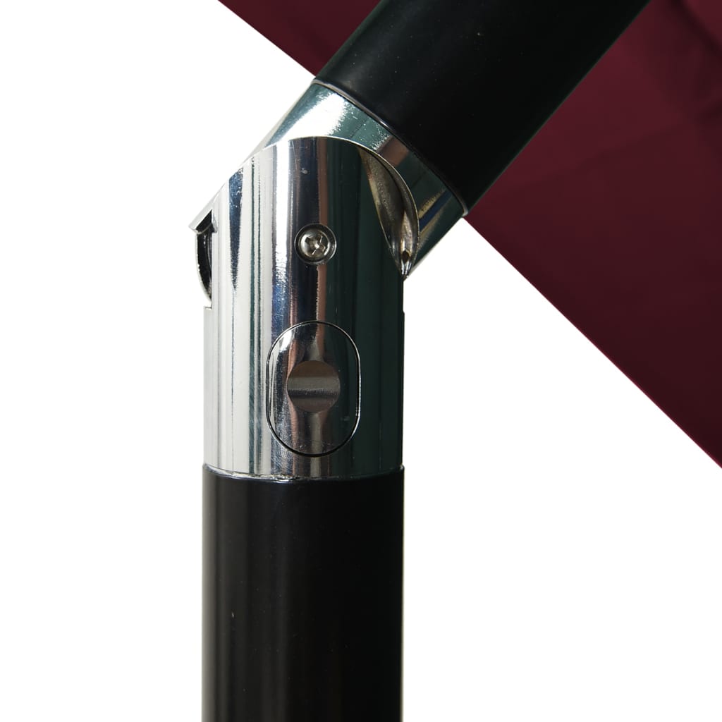 Parasol with aluminum pole 3-layer Bordeaux red 2.5x2.5 m