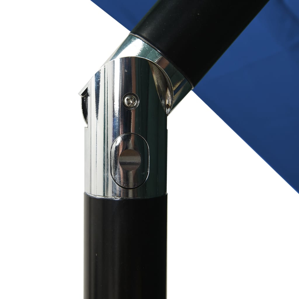 Parasol with aluminum pole 3-layer azure blue 2.5x2.5 m