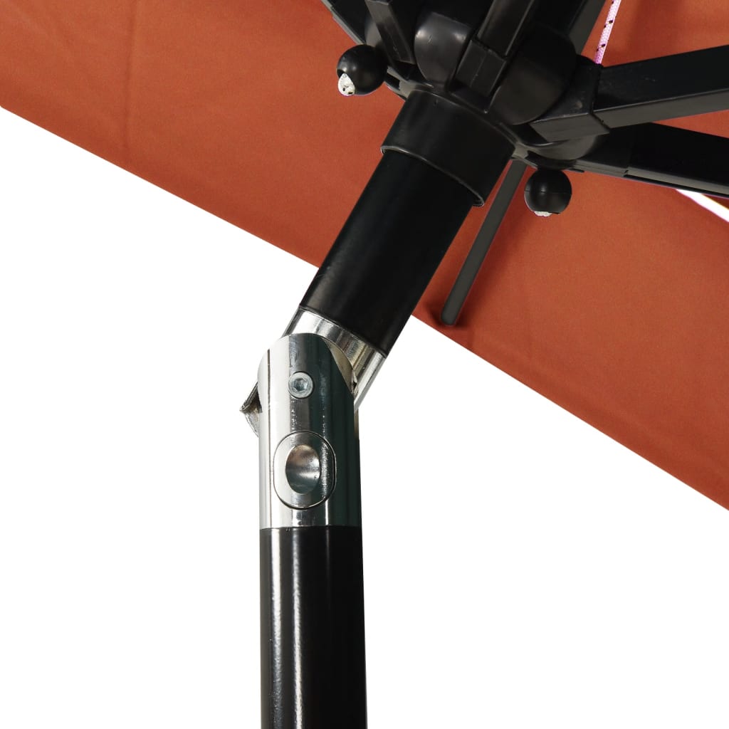 Sonnenschirm mit Aluminium-Mast 3-lagig Terrakottarot 2x2 m