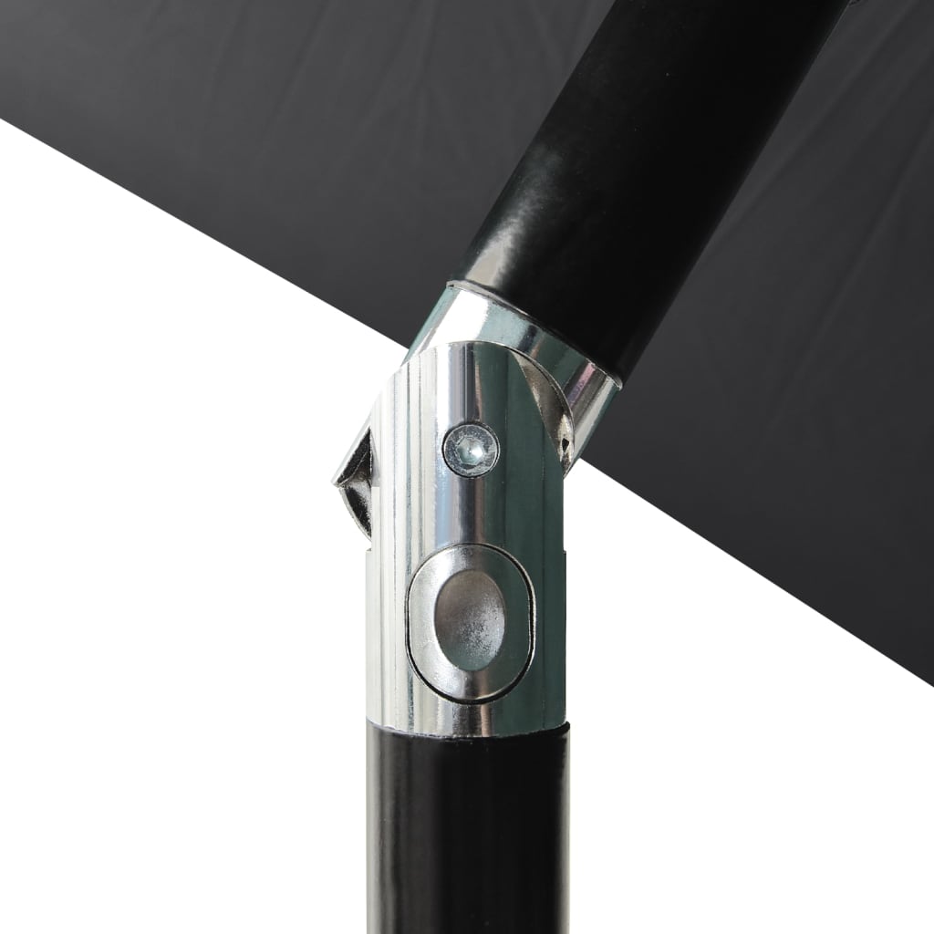 Parasol with aluminum pole 3-layer anthracite 2 m