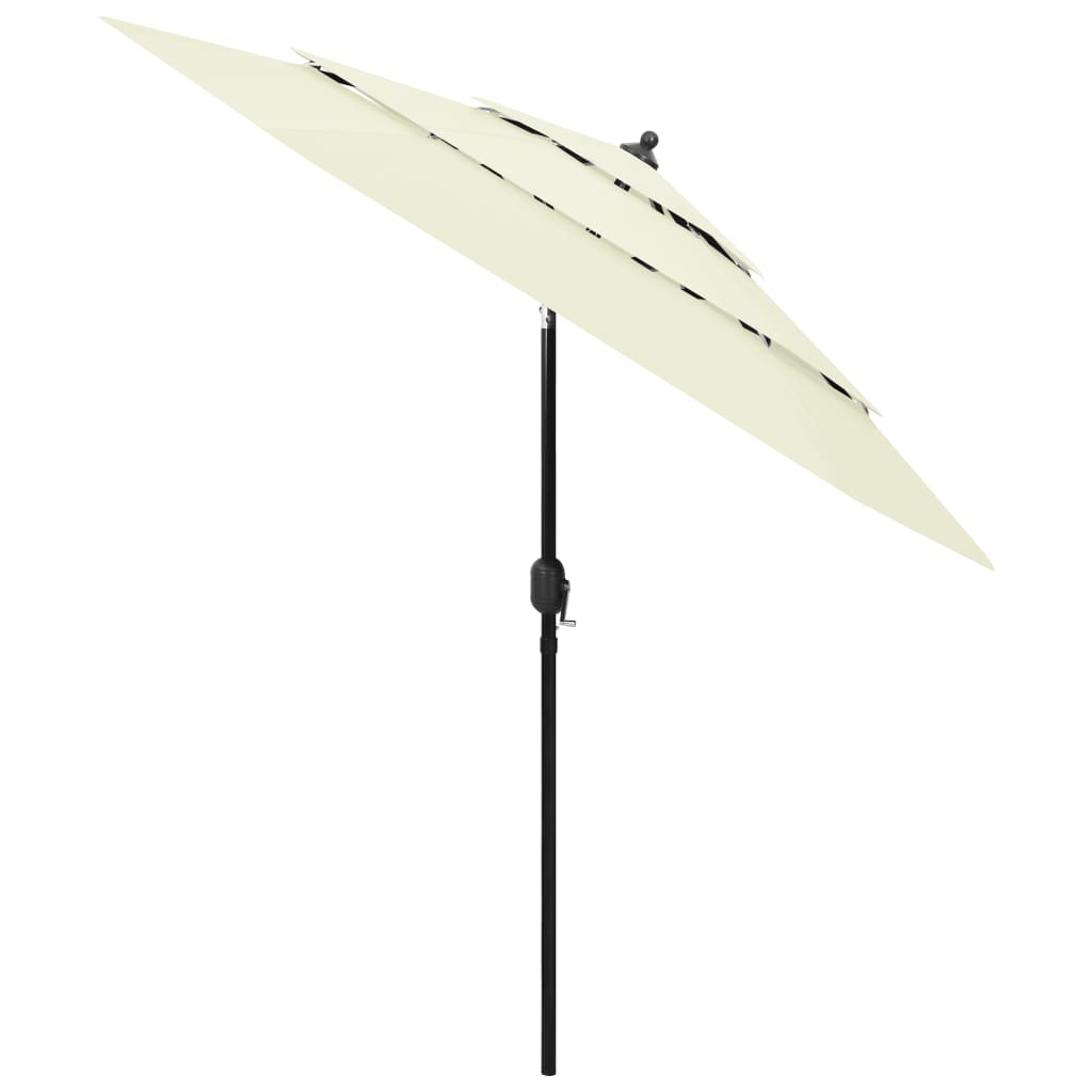 Parasol with aluminum pole 3-layer sand color 2.5 m