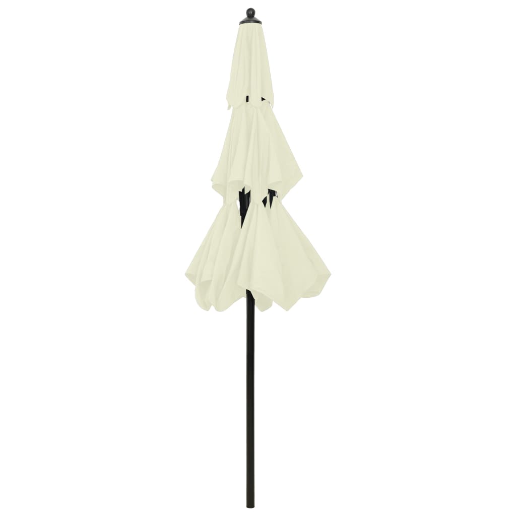 Parasol with aluminum pole 3-layer sand color 2.5 m